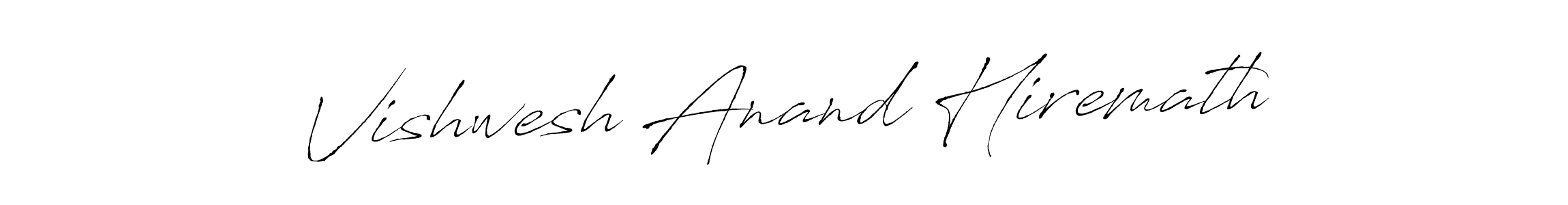 Create a beautiful signature design for name Vishwesh Anand Hiremath. With this signature (Antro_Vectra) fonts, you can make a handwritten signature for free. Vishwesh Anand Hiremath signature style 6 images and pictures png