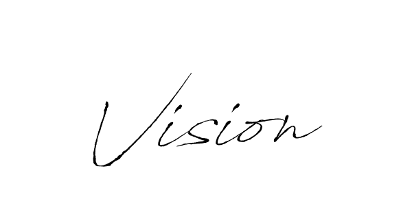 Use a signature maker to create a handwritten signature online. With this signature software, you can design (Antro_Vectra) your own signature for name Vision. Vision signature style 6 images and pictures png