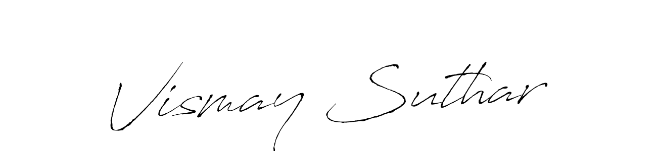 Create a beautiful signature design for name Vismay Suthar. With this signature (Antro_Vectra) fonts, you can make a handwritten signature for free. Vismay Suthar signature style 6 images and pictures png