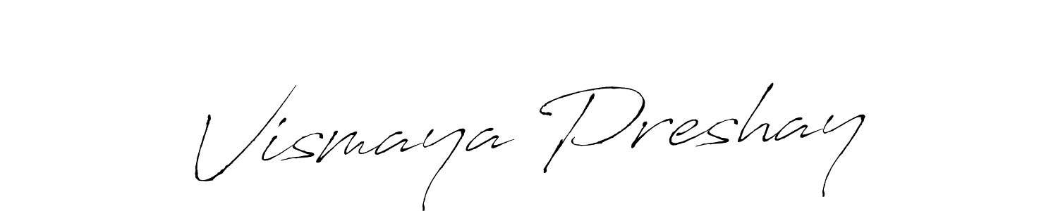 Design your own signature with our free online signature maker. With this signature software, you can create a handwritten (Antro_Vectra) signature for name Vismaya Preshay. Vismaya Preshay signature style 6 images and pictures png