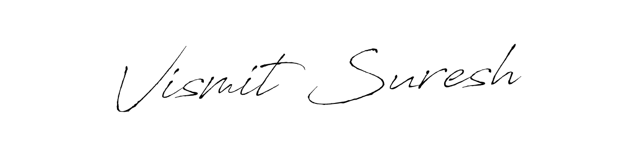 The best way (Antro_Vectra) to make a short signature is to pick only two or three words in your name. The name Vismit Suresh include a total of six letters. For converting this name. Vismit Suresh signature style 6 images and pictures png