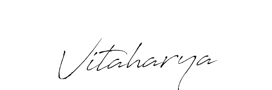 Use a signature maker to create a handwritten signature online. With this signature software, you can design (Antro_Vectra) your own signature for name Vitaharya. Vitaharya signature style 6 images and pictures png