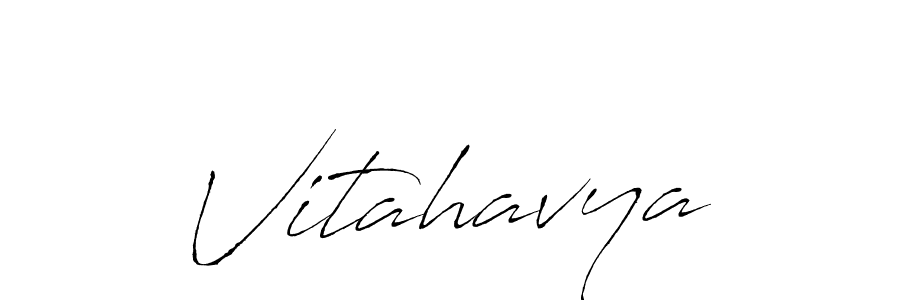 Make a beautiful signature design for name Vitahavya. With this signature (Antro_Vectra) style, you can create a handwritten signature for free. Vitahavya signature style 6 images and pictures png