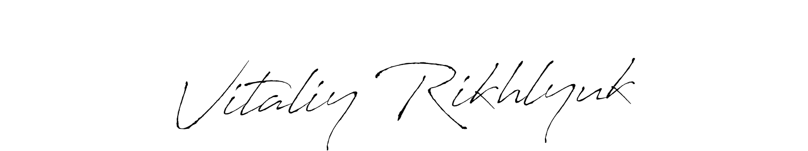 How to make Vitaliy Rikhlyuk signature? Antro_Vectra is a professional autograph style. Create handwritten signature for Vitaliy Rikhlyuk name. Vitaliy Rikhlyuk signature style 6 images and pictures png