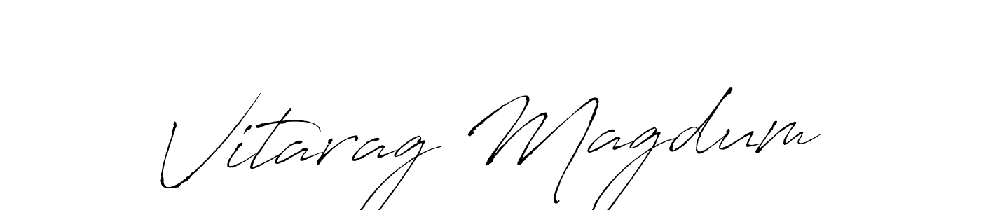 Antro_Vectra is a professional signature style that is perfect for those who want to add a touch of class to their signature. It is also a great choice for those who want to make their signature more unique. Get Vitarag Magdum name to fancy signature for free. Vitarag Magdum signature style 6 images and pictures png
