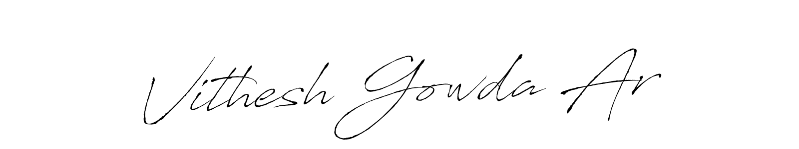 Also we have Vithesh Gowda Ar name is the best signature style. Create professional handwritten signature collection using Antro_Vectra autograph style. Vithesh Gowda Ar signature style 6 images and pictures png