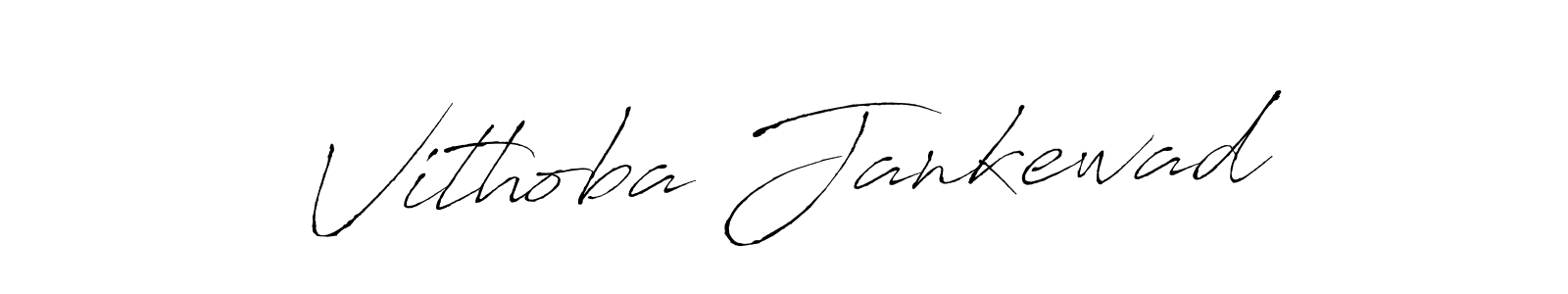How to make Vithoba Jankewad name signature. Use Antro_Vectra style for creating short signs online. This is the latest handwritten sign. Vithoba Jankewad signature style 6 images and pictures png