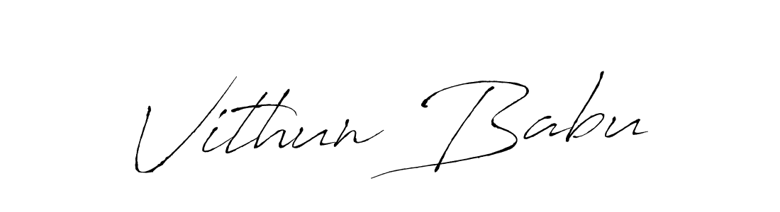 Vithun Babu stylish signature style. Best Handwritten Sign (Antro_Vectra) for my name. Handwritten Signature Collection Ideas for my name Vithun Babu. Vithun Babu signature style 6 images and pictures png