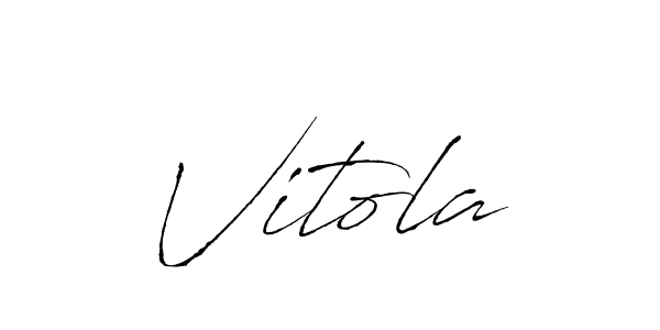 Design your own signature with our free online signature maker. With this signature software, you can create a handwritten (Antro_Vectra) signature for name Vitola. Vitola signature style 6 images and pictures png