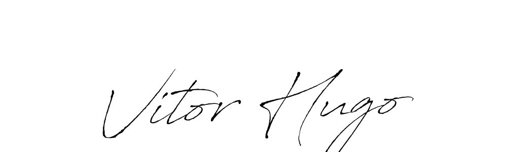 Similarly Antro_Vectra is the best handwritten signature design. Signature creator online .You can use it as an online autograph creator for name Vitor Hugo. Vitor Hugo signature style 6 images and pictures png