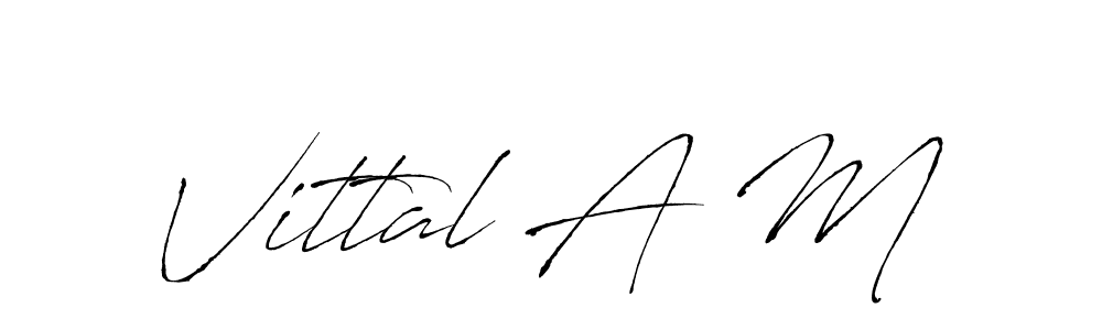 How to Draw Vittal A M signature style? Antro_Vectra is a latest design signature styles for name Vittal A M. Vittal A M signature style 6 images and pictures png