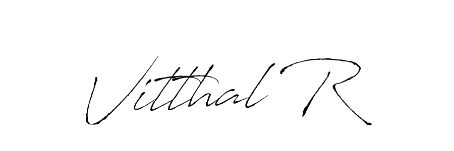 Create a beautiful signature design for name Vitthal R. With this signature (Antro_Vectra) fonts, you can make a handwritten signature for free. Vitthal R signature style 6 images and pictures png