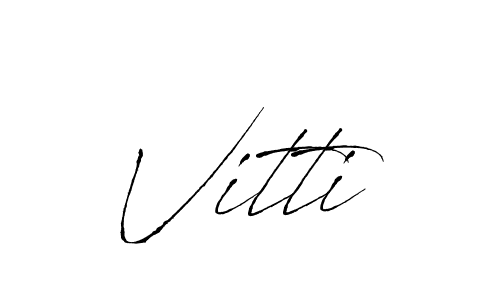Design your own signature with our free online signature maker. With this signature software, you can create a handwritten (Antro_Vectra) signature for name Vitti. Vitti signature style 6 images and pictures png
