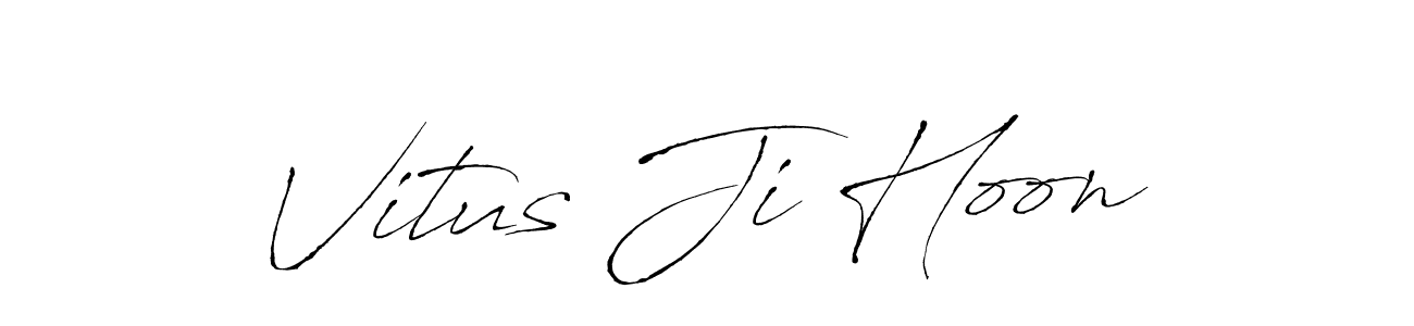 Also we have Vitus Ji Hoon name is the best signature style. Create professional handwritten signature collection using Antro_Vectra autograph style. Vitus Ji Hoon signature style 6 images and pictures png