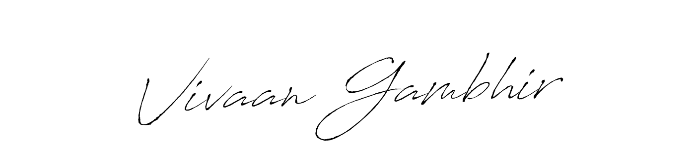 How to make Vivaan Gambhir name signature. Use Antro_Vectra style for creating short signs online. This is the latest handwritten sign. Vivaan Gambhir signature style 6 images and pictures png