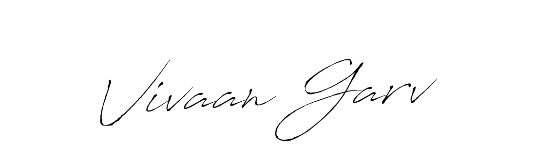 How to make Vivaan Garv name signature. Use Antro_Vectra style for creating short signs online. This is the latest handwritten sign. Vivaan Garv signature style 6 images and pictures png