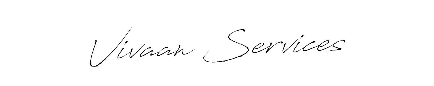 How to make Vivaan Services name signature. Use Antro_Vectra style for creating short signs online. This is the latest handwritten sign. Vivaan Services signature style 6 images and pictures png