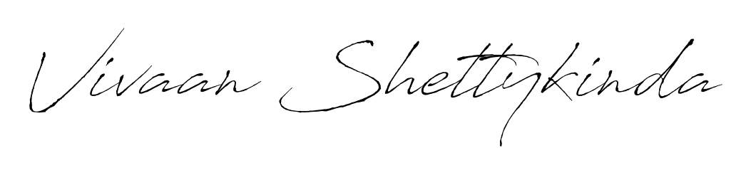 A timeless handwritten aesthetic for Vivaan Shettykinda. The Antro_Vectra font gives your signature a handcrafted feel with natural curves. Vivaan Shettykinda signature style 6 images and pictures png