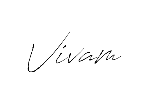 Vivam stylish signature style. Best Handwritten Sign (Antro_Vectra) for my name. Handwritten Signature Collection Ideas for my name Vivam. Vivam signature style 6 images and pictures png