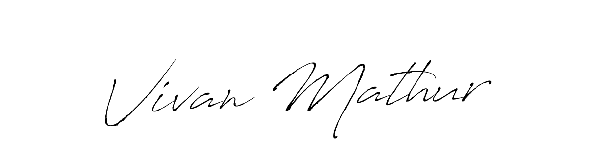 Antro_Vectra is a professional signature style that is perfect for those who want to add a touch of class to their signature. It is also a great choice for those who want to make their signature more unique. Get Vivan Mathur name to fancy signature for free. Vivan Mathur signature style 6 images and pictures png