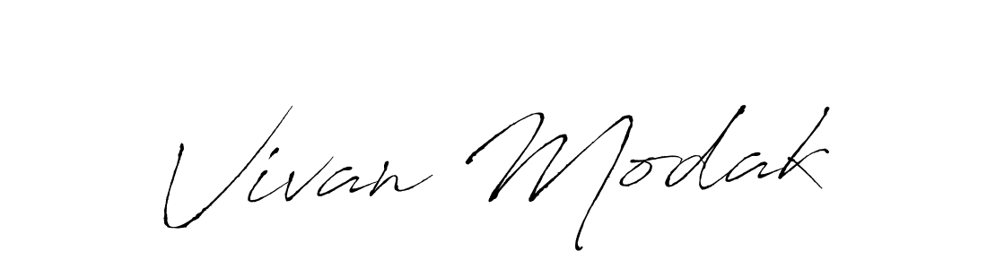 Use a signature maker to create a handwritten signature online. With this signature software, you can design (Antro_Vectra) your own signature for name Vivan Modak. Vivan Modak signature style 6 images and pictures png