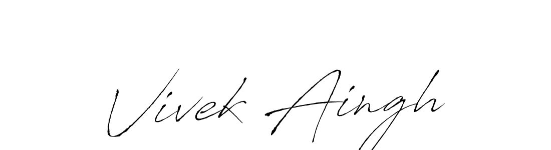 How to make Vivek Aingh name signature. Use Antro_Vectra style for creating short signs online. This is the latest handwritten sign. Vivek Aingh signature style 6 images and pictures png