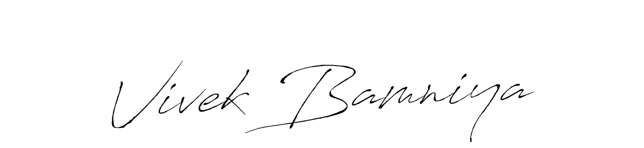 How to make Vivek Bamniya signature? Antro_Vectra is a professional autograph style. Create handwritten signature for Vivek Bamniya name. Vivek Bamniya signature style 6 images and pictures png