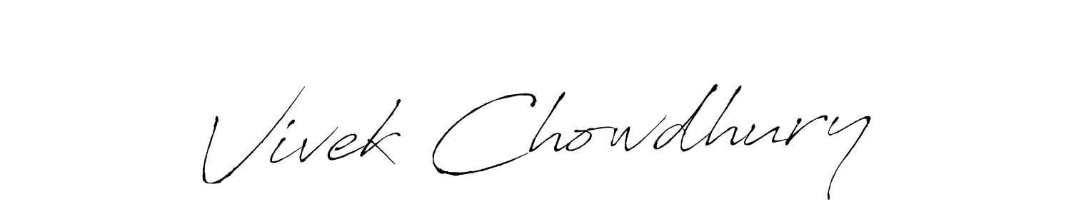 How to make Vivek Chowdhury name signature. Use Antro_Vectra style for creating short signs online. This is the latest handwritten sign. Vivek Chowdhury signature style 6 images and pictures png