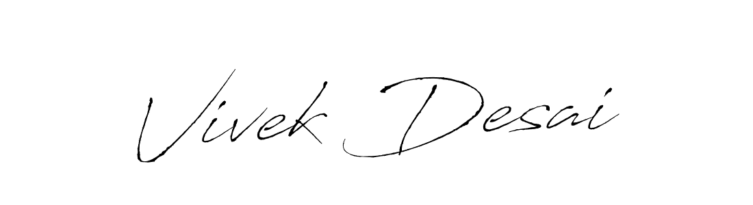 Make a beautiful signature design for name Vivek Desai. With this signature (Antro_Vectra) style, you can create a handwritten signature for free. Vivek Desai signature style 6 images and pictures png