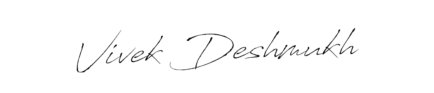 Design your own signature with our free online signature maker. With this signature software, you can create a handwritten (Antro_Vectra) signature for name Vivek Deshmukh. Vivek Deshmukh signature style 6 images and pictures png