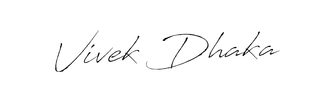 Make a beautiful signature design for name Vivek Dhaka. With this signature (Antro_Vectra) style, you can create a handwritten signature for free. Vivek Dhaka signature style 6 images and pictures png