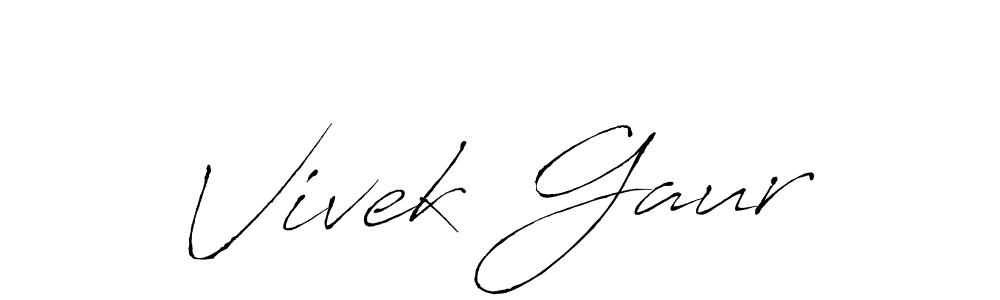 Create a beautiful signature design for name Vivek Gaur. With this signature (Antro_Vectra) fonts, you can make a handwritten signature for free. Vivek Gaur signature style 6 images and pictures png