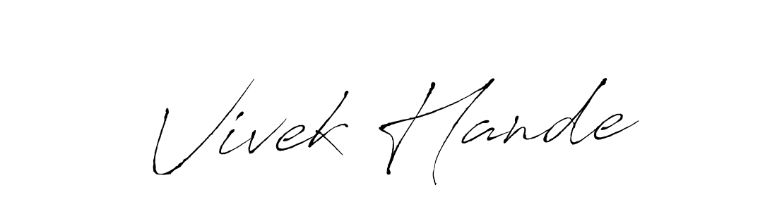 How to make Vivek Hande signature? Antro_Vectra is a professional autograph style. Create handwritten signature for Vivek Hande name. Vivek Hande signature style 6 images and pictures png