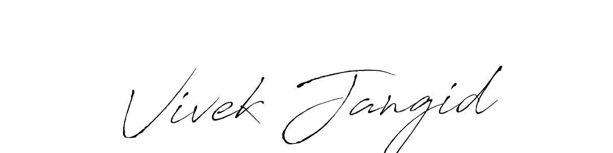 Create a beautiful signature design for name Vivek Jangid. With this signature (Antro_Vectra) fonts, you can make a handwritten signature for free. Vivek Jangid signature style 6 images and pictures png