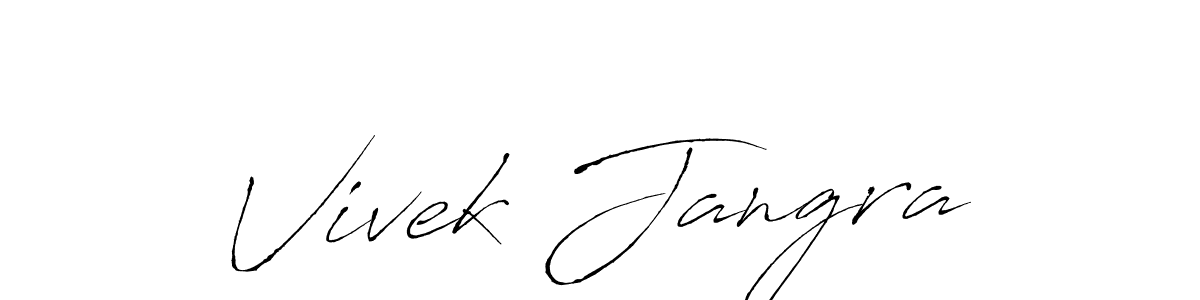 Design your own signature with our free online signature maker. With this signature software, you can create a handwritten (Antro_Vectra) signature for name Vivek Jangra. Vivek Jangra signature style 6 images and pictures png