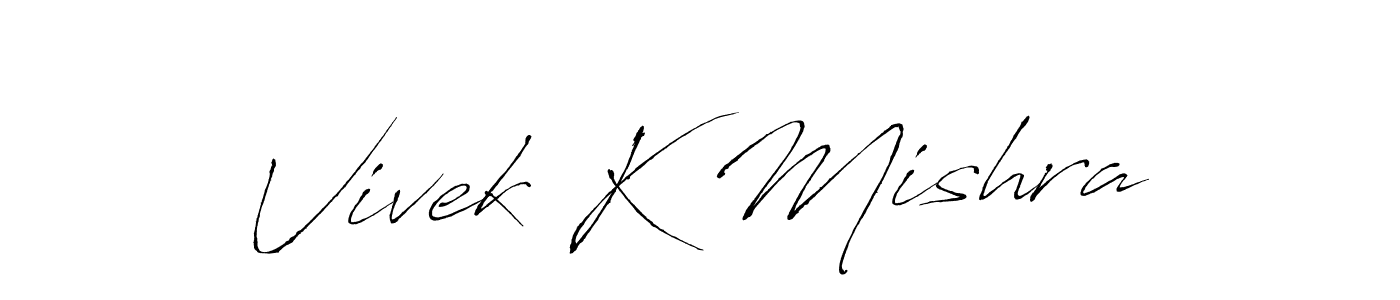 The best way (Antro_Vectra) to make a short signature is to pick only two or three words in your name. The name Vivek K Mishra include a total of six letters. For converting this name. Vivek K Mishra signature style 6 images and pictures png