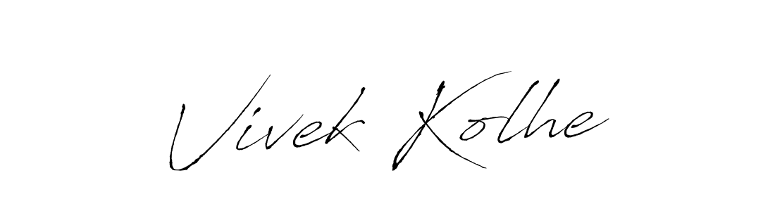 Antro_Vectra is a professional signature style that is perfect for those who want to add a touch of class to their signature. It is also a great choice for those who want to make their signature more unique. Get Vivek Kolhe name to fancy signature for free. Vivek Kolhe signature style 6 images and pictures png