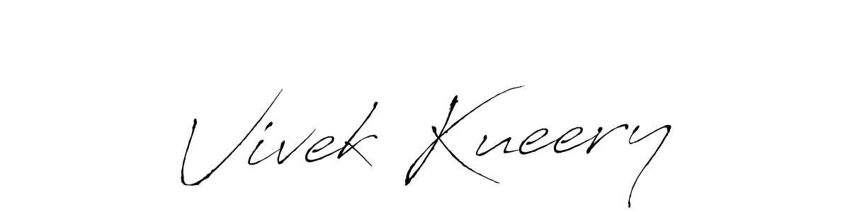 How to make Vivek Kueery signature? Antro_Vectra is a professional autograph style. Create handwritten signature for Vivek Kueery name. Vivek Kueery signature style 6 images and pictures png