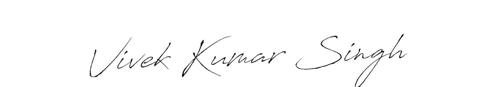 Create a beautiful signature design for name Vivek Kumar Singh. With this signature (Antro_Vectra) fonts, you can make a handwritten signature for free. Vivek Kumar Singh signature style 6 images and pictures png