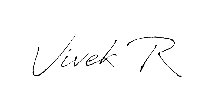 Create a beautiful signature design for name Vivek R. With this signature (Antro_Vectra) fonts, you can make a handwritten signature for free. Vivek R signature style 6 images and pictures png