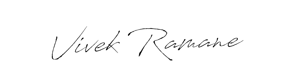 How to make Vivek Ramane name signature. Use Antro_Vectra style for creating short signs online. This is the latest handwritten sign. Vivek Ramane signature style 6 images and pictures png