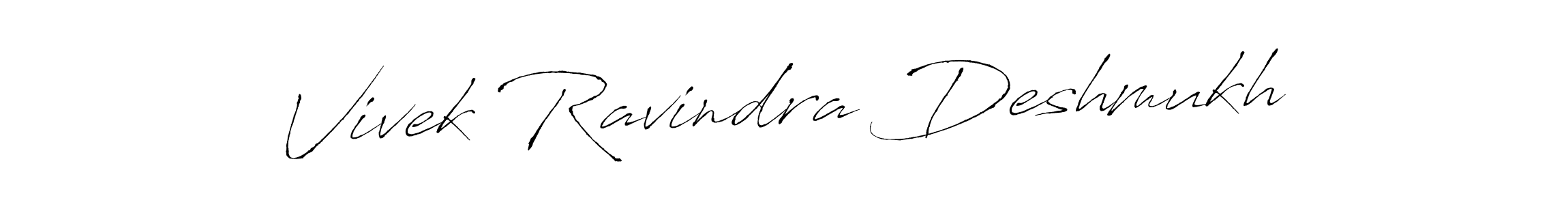 How to make Vivek Ravindra Deshmukh name signature. Use Antro_Vectra style for creating short signs online. This is the latest handwritten sign. Vivek Ravindra Deshmukh signature style 6 images and pictures png