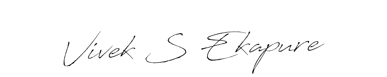 Vivek S Ekapure stylish signature style. Best Handwritten Sign (Antro_Vectra) for my name. Handwritten Signature Collection Ideas for my name Vivek S Ekapure. Vivek S Ekapure signature style 6 images and pictures png