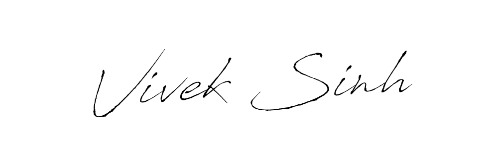 The best way (Antro_Vectra) to make a short signature is to pick only two or three words in your name. The name Vivek Sinh include a total of six letters. For converting this name. Vivek Sinh signature style 6 images and pictures png