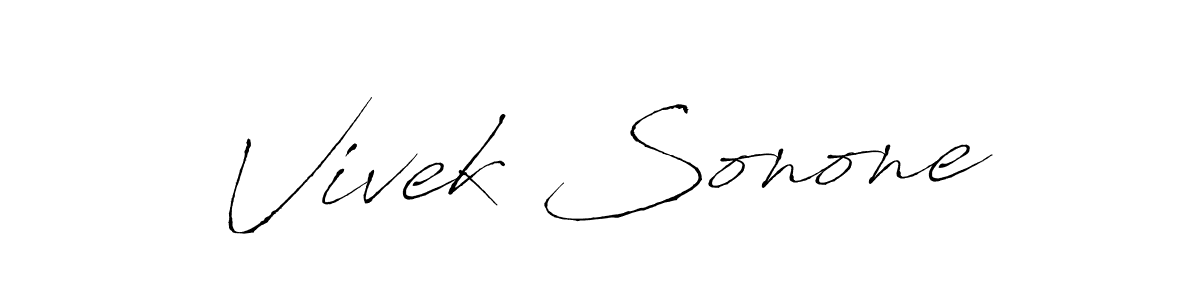 How to make Vivek Sonone name signature. Use Antro_Vectra style for creating short signs online. This is the latest handwritten sign. Vivek Sonone signature style 6 images and pictures png