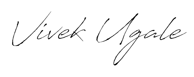 Try this chic Vivek Ugale handwritten sign style. Using Antro_Vectra font elements, it gives your name a sleek, memorable identity. Vivek Ugale signature style 6 images and pictures png
