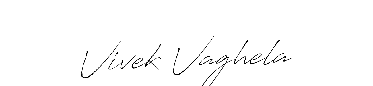 Create a beautiful signature design for name Vivek Vaghela. With this signature (Antro_Vectra) fonts, you can make a handwritten signature for free. Vivek Vaghela signature style 6 images and pictures png