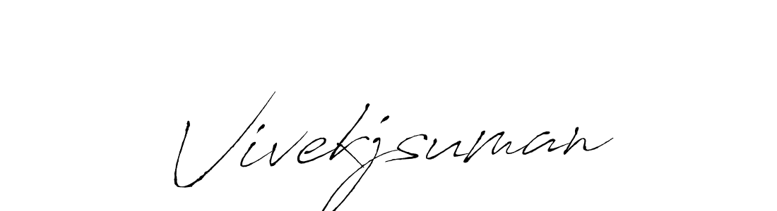 How to make Vivekjsuman name signature. Use Antro_Vectra style for creating short signs online. This is the latest handwritten sign. Vivekjsuman signature style 6 images and pictures png