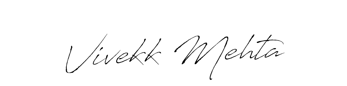 The best way (Antro_Vectra) to make a short signature is to pick only two or three words in your name. The name Vivekk Mehta include a total of six letters. For converting this name. Vivekk Mehta signature style 6 images and pictures png