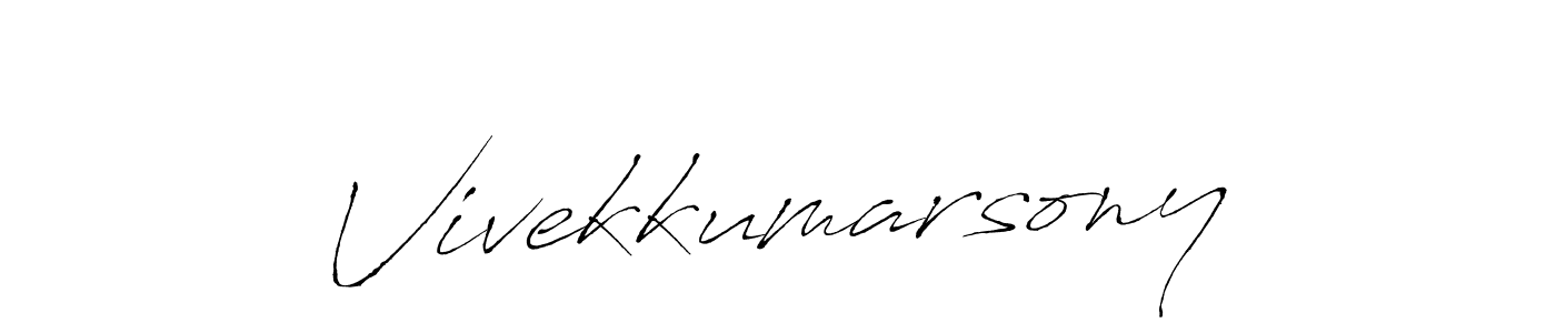 How to make Vivekkumarsony signature? Antro_Vectra is a professional autograph style. Create handwritten signature for Vivekkumarsony name. Vivekkumarsony signature style 6 images and pictures png